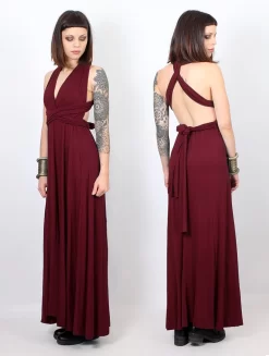 Robe Longue Infinity "Wakiza", Bordeaux -Boutique De Jupes robe longue infinity wakiza bordeaux p image 333119 grande