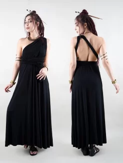 Robe Longue Infinity "Wakiza", Noir -Boutique De Jupes robe longue infinity wakiza noir p image 342730 grande
