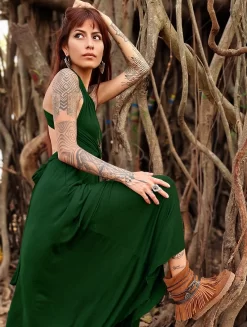 Robe Longue Infinity "Wakiza", Vert Forêt 11 Robe Longue Infinity "Wakiza", Vert Forêt -Boutique De Jupes robe longue infinity wakiza vert foret p image 348296 grande