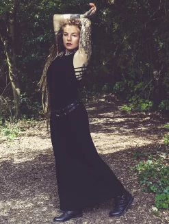 Robe Longue "Nayantara", Noir -Boutique De Jupes robe longue nayantara noir p image 330843 grande