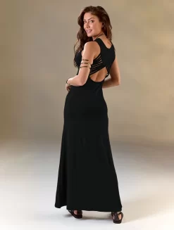 Robe Longue "Nayantara", Noir