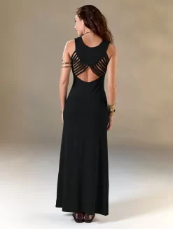 Robe Longue "Nayantara", Noir -Boutique De Jupes robe longue nayantara noir p image 344662 grande