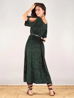 Robe Longue Oversize Imprimée "Eorynn Africa", Vert -Boutique De Jupes robe longue oversize imprimee eorynn africa vert p image 346137 grande