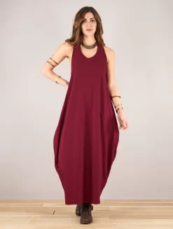Robe Longue Sans Manches "Noéa", Bordeaux