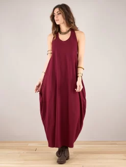 Robe Longue Sans Manches "Noéa", Bordeaux -Boutique De Jupes robe longue sans manches noea bordeaux p image 335720 grande