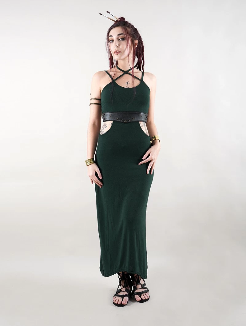 Robe Longue "Sheherazade", Vert Canard 3 Robe Longue "Sheherazade", Vert Canard – Image 3