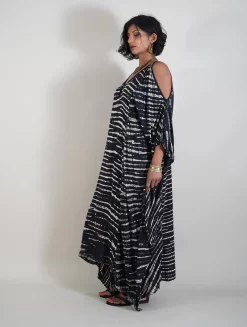 Robe Longue "Shoulder Zebra", Noir Et Beige 8 Robe Longue "Shoulder Zebra", Noir Et Beige -Boutique De Jupes robe longue shoulder zebra noir et beige p image 320471 grande