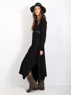 Robe Pull Longue "Wasilah", Noir -Boutique De Jupes robe longue wasilah noir p image 343913 grande
