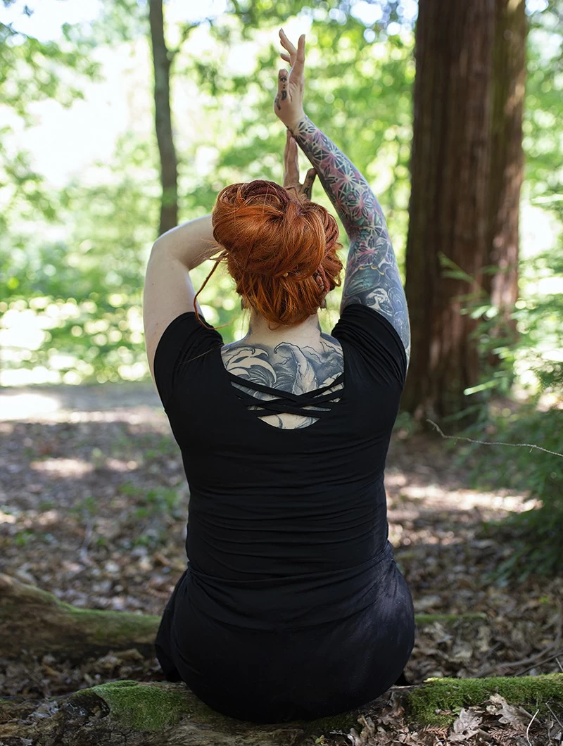 Robe Manches Courtes "Layläa", Noir 2 Robe Manches Courtes "Layläa", Noir – Image 2