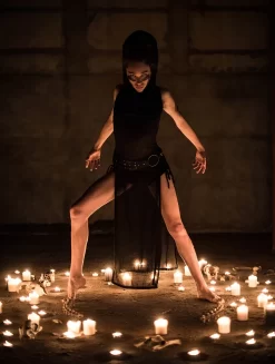 Robe Longue Fendue "Nephilim", Noir Transparent -Boutique De Jupes robe nephilim noir transparent p image 322331 grande