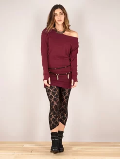 Robe Pull à Manches Chauve-souris "Kayäaz", Bordeaux -Boutique De Jupes robe pull a manches chauve souris kayaaz bordeaux p image 347519 grande