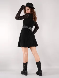 Robe Pull à Manches En Crochet "Oroshï", Noir 7 Robe Pull à Manches En Crochet "Oroshï", Noir -Boutique De Jupes robe pull a manches en crochet oroshi noir p image 336214 grande