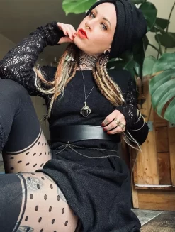 Boutique De Jupes -Boutique De Jupes robe pull a manches en crochet oroshi noir p image 337287 grande