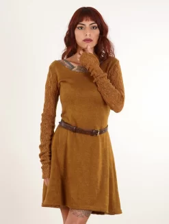Boutique De Jupes -Boutique De Jupes robe pull a manches en crochet oroshi rouille p image 338330 grande