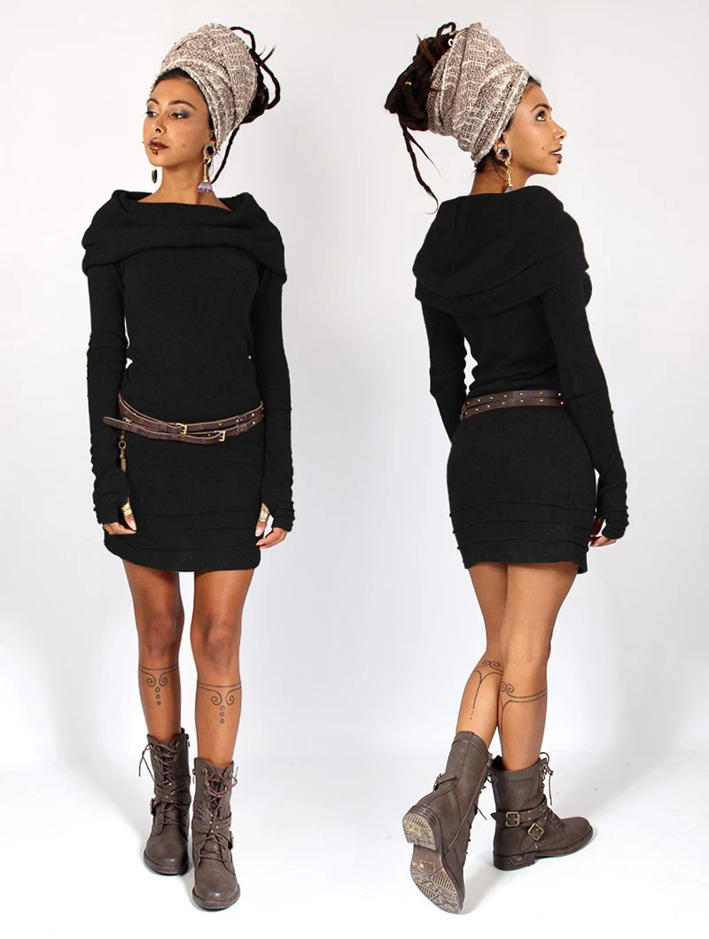 Robe Pull "Chryzalide", Noir 3 Robe Pull "Chryzalide", Noir – Image 3