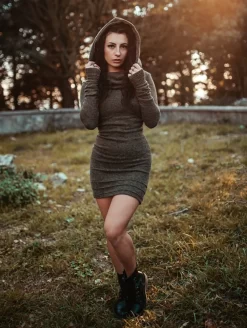 Robe Pull "Chryzalide", Vert Kaki -Boutique De Jupes robe pull chryzalide vert kaki p image 326840 grande