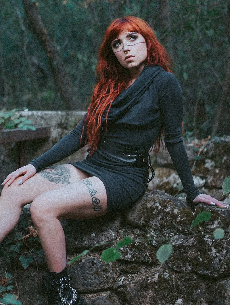 Robe Pull Col Bénitier "Kali", Bleu Pétrole 8 Robe Pull Col Bénitier "Kali", Bleu Pétrole – Image 8