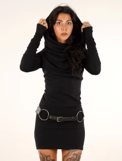 Robe Pull Col Bénitier "Kali", Noir -Boutique De Jupes robe pull col benitier kali noir p image 344801 grande