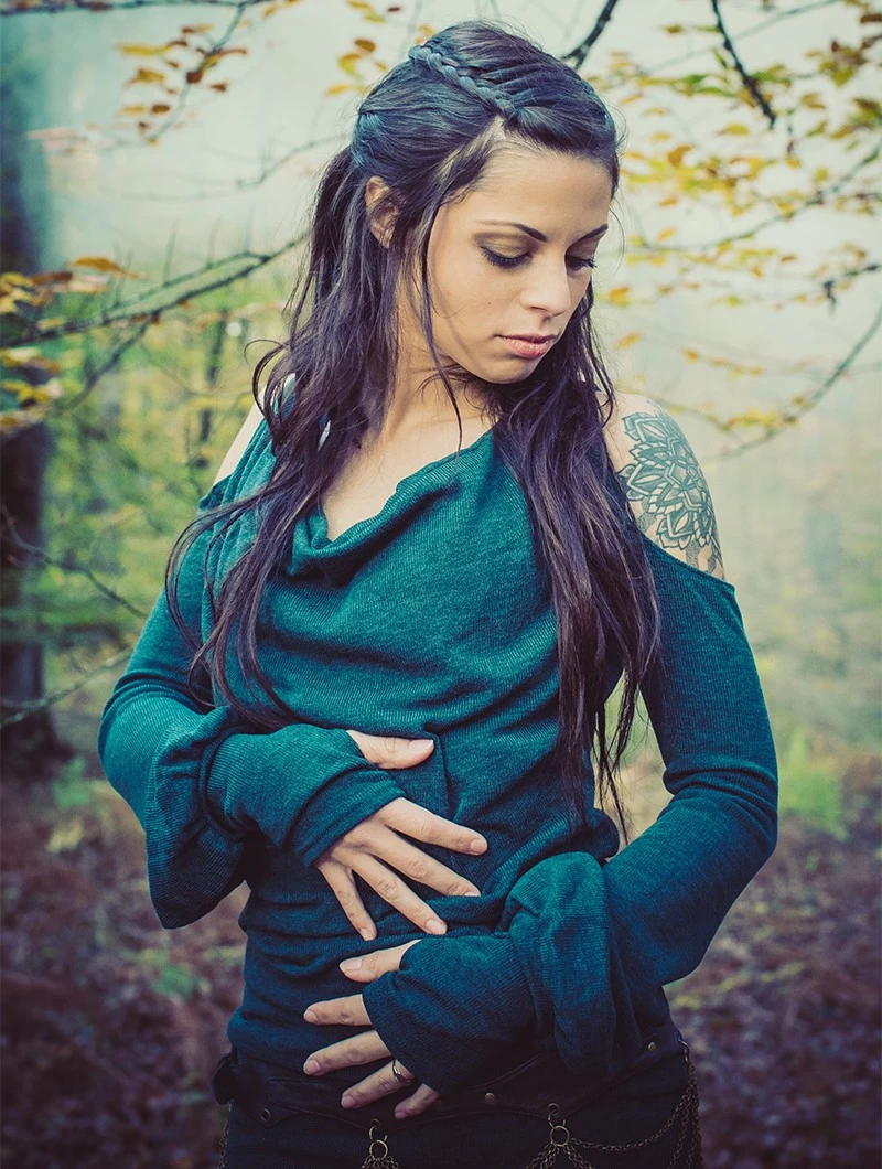 Robe Pull épaules Dénudées "Elixir", Bleu Pétrole 5 Robe Pull épaules Dénudées "Elixir", Bleu Pétrole – Image 5