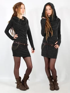 Robe Pull Col Bénitier "Kali", Gris Charbon 5 Robe Pull Col Bénitier "Kali", Gris Charbon -Boutique De Jupes robe pull kali gris charbon p image 327318 grande