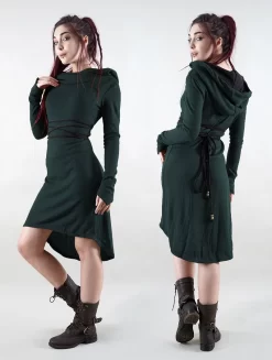 Robe Pull "Käliskä", Bleu Pétrole Et Noir