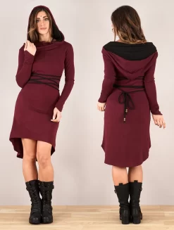 Robe Pull "Käliskä", Bordeaux Et Noir -Boutique De Jupes robe pull kaliska bordeaux et noir p image 346466 grande