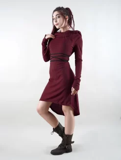 Robe Pull "Käliskä", Bordeaux Et Noir -Boutique De Jupes robe pull kaliska bordeaux et noir p image 346467 grande