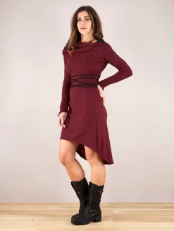 Robe Pull "Käliskä", Bordeaux Et Noir -Boutique De Jupes robe pull kaliska bordeaux et noir p image 346468 grande