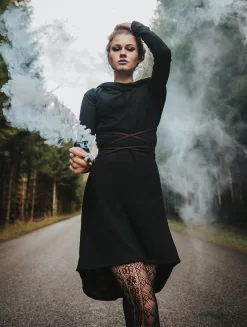 Robe Pull "Käliskä", Noir Et Marron