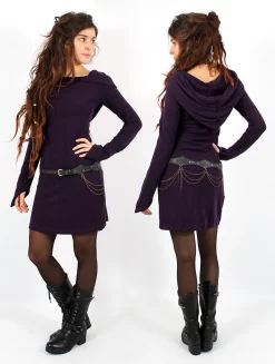 Robe Pull à Capuche "Karmäa", Violet