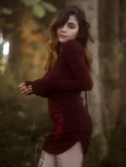 Robe Pull "Nikkäa", Bordeaux -Boutique De Jupes robe pull nikkaa bordeaux p image 339996 grande