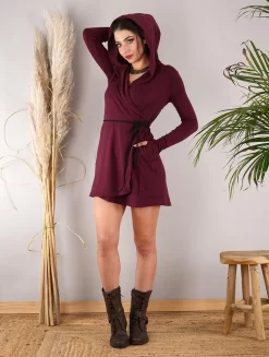 Robe Pull Portefeuille "Dark", Bordeaux