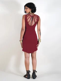 Robe Dos Nu "Sumatra", Bordeaux -Boutique De Jupes robe sumatra bordeaux p image 333915 grande