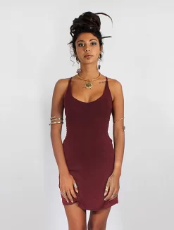 Robe Courte Dos Nu "Sunee", Bordeaux -Boutique De Jupes robe sunee bordeaux p image 323797 grande