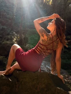 Robe Courte Dos Nu "Sunee", Bordeaux -Boutique De Jupes robe sunee bordeaux p image 344361 grande