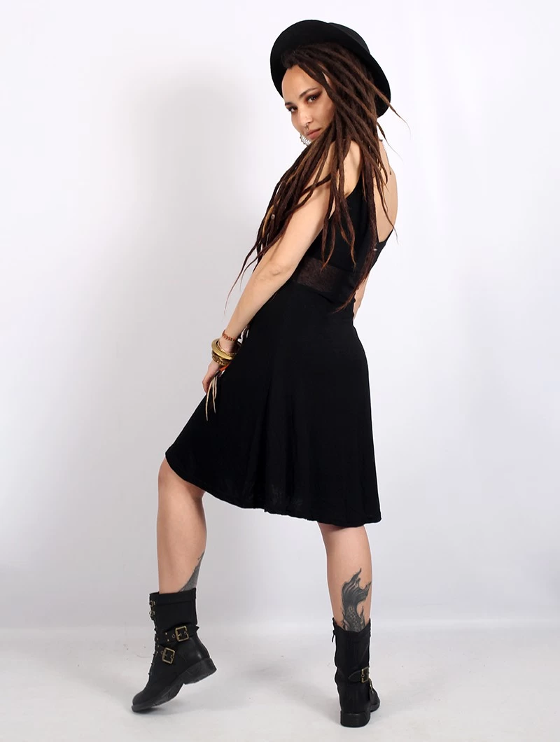Robe Courte Sans Manches "Wakäa", Noir 3 Robe Courte Sans Manches "Wakäa", Noir – Image 3