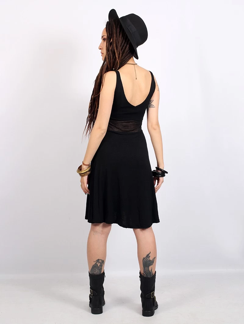 Robe Courte Sans Manches "Wakäa", Noir 2 Robe Courte Sans Manches "Wakäa", Noir – Image 2