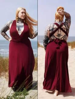 Robe Longue Infinity "Wakiza", Bordeaux -Boutique De Jupes robe wakiza bordeaux p image 330771 grande