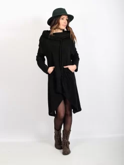 Tunique Pull Asymétrique "Khadijah", Noir -Boutique De Jupes tunique pull asymetrique khadijah noir p image 323701 grande